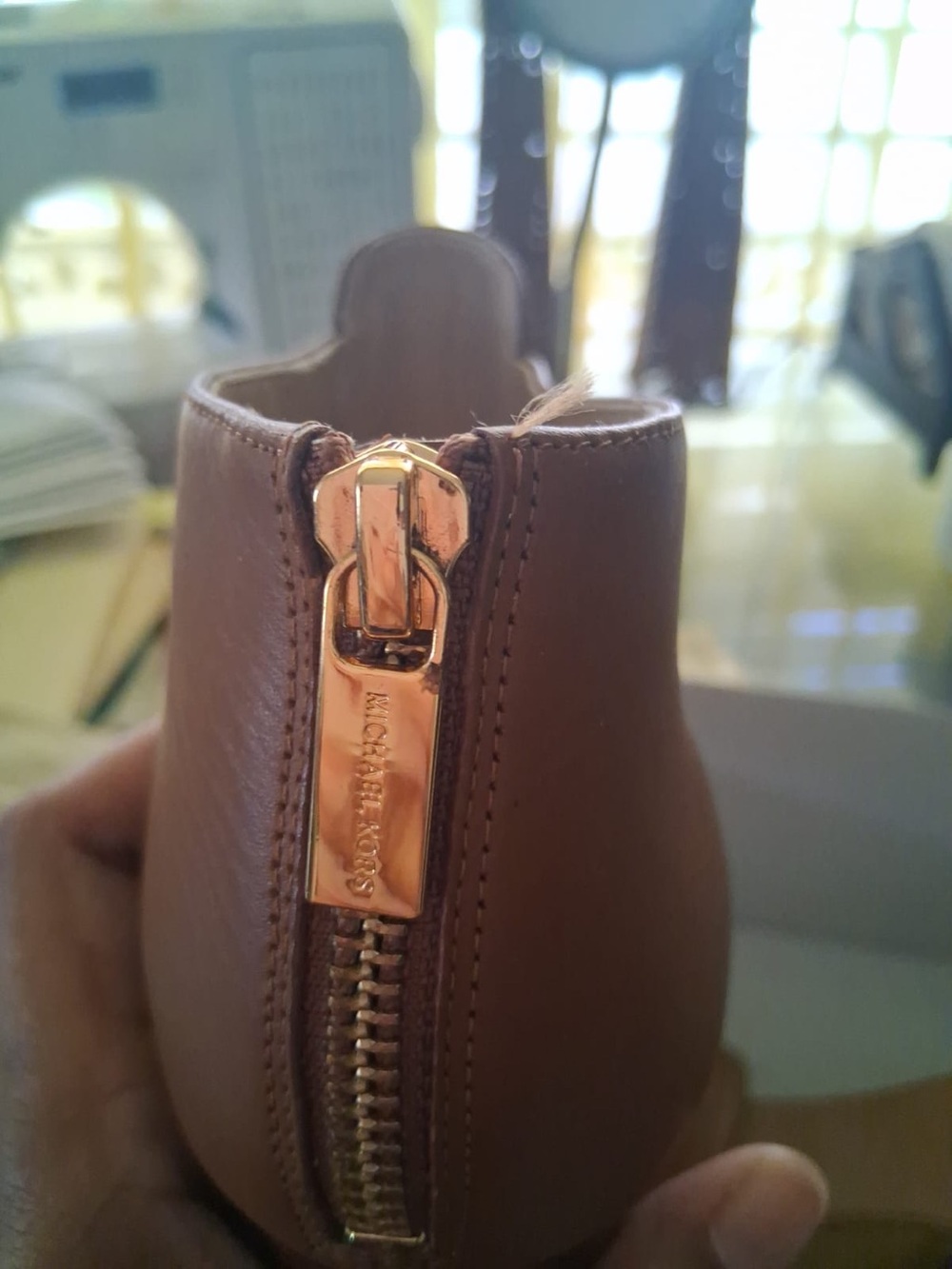 Michael Kors Tan Brown Cutout Open-Toe High Heel Sandals - Picture 4 of 8